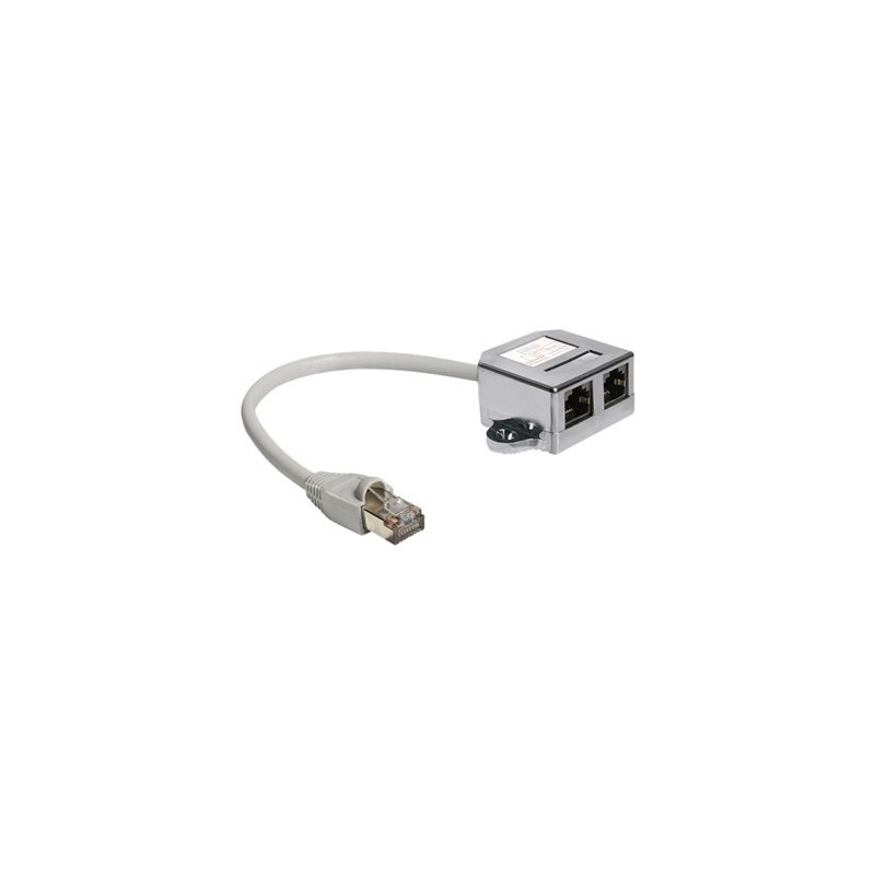 Delock RJ45 Port Doubler - Rozdělovač Ethernet 100Base-TX - RJ-45 (M) do RJ-45 (4 piny) (F) - 15 cm 65177