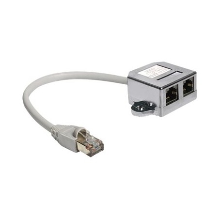 Delock RJ45 Port Doubler - Rozdělovač Ethernet 100Base-TX - RJ-45 (M) do RJ-45 (4 piny) (F) - 15 cm 65177