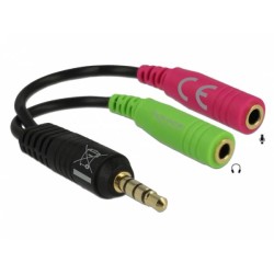 Delock - Audio adaptér - mini-phone stereo 3.5 mm s piny (male) do mini-phone stereo 3.5 mm se zdířkami (female) - 12 cm