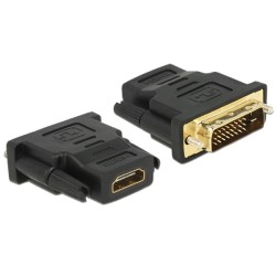 Delock Adapter DVI 24+1 pin male HDMI female - Video adaptér - DVI-D s piny (male) do HDMI se zdířkami (female)