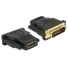 Delock Adapter DVI 24+1 pin male HDMI female - Video adaptér - DVI-D s piny (male) do HDMI se zdířkami (female)
