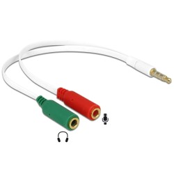 Delock - Audio kabel - mini-phone stereo 3.5 mm se zdířkami (female) do mini-phone stereo 3.5 mm s piny (male) - 20 cm - bílá