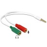 Delock - Audio kabel - mini-phone stereo 3.5 mm se zdířkami (female) do mini-phone stereo 3.5 mm s piny (male) - 20 cm - bílá