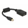 Delock - Adaptér DisplayPort - DisplayPort (F) do Mini DisplayPort (M) - 21 cm - černá