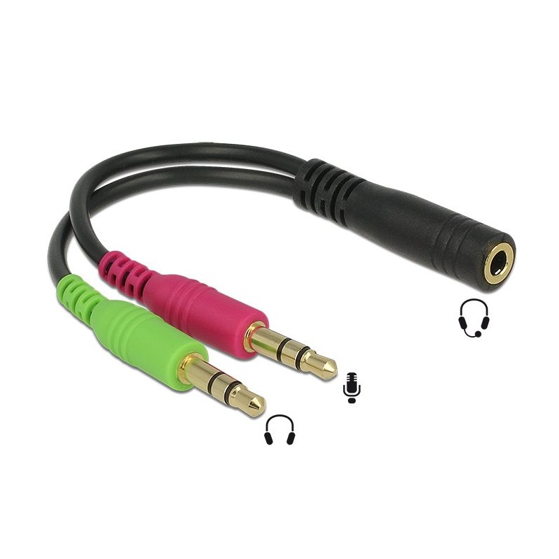 Delock - Audio adaptér - mini-phone stereo 3.5 mm se zdířkami (female) do mini-phone stereo 3.5 mm s piny (male) - 12 cm