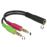 Delock - Audio adaptér - mini-phone stereo 3.5 mm se zdířkami (female) do mini-phone stereo 3.5 mm s piny (male) - 12 cm