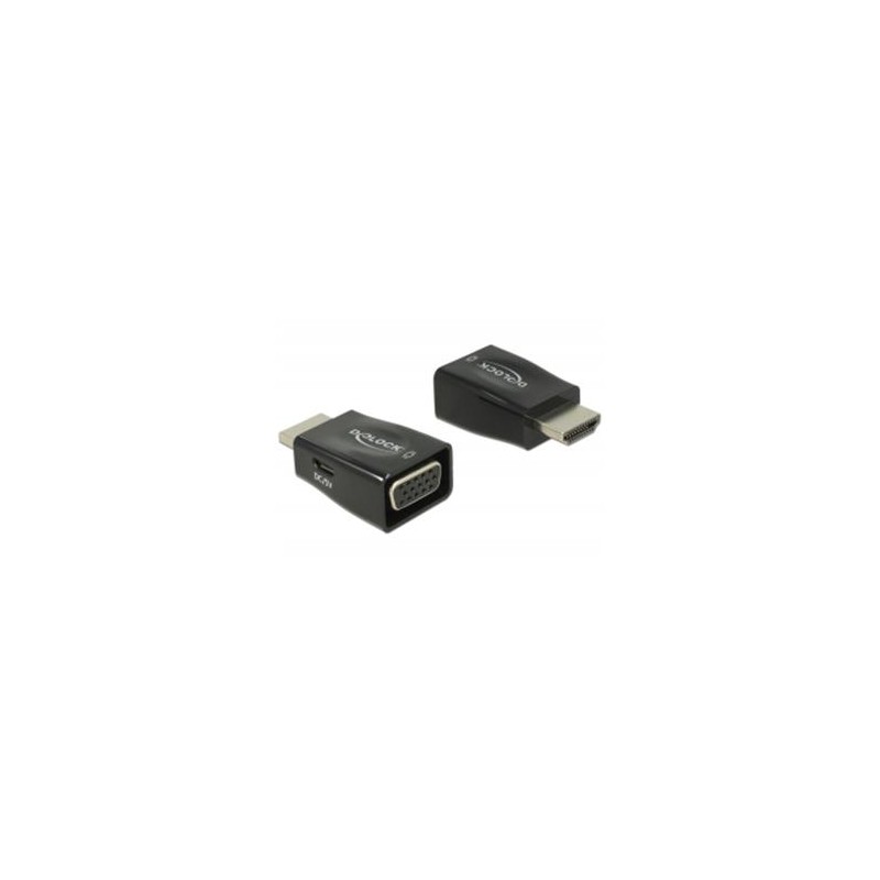 Delock - Nástroj pro převod videa - HDMI - VGA - černá