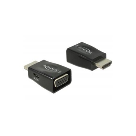 Delock - Nástroj pro převod videa - HDMI - VGA - černá