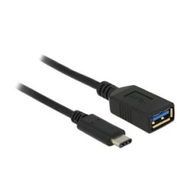 Delock - USB adaptér - USB typ A (F) do 24 pin USB-C (M) - USB 3.1 - 15 cm - černá