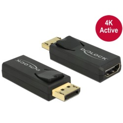 Delock - Video adaptér - DisplayPort s piny (male) do HDMI se zdířkami (female) - černá