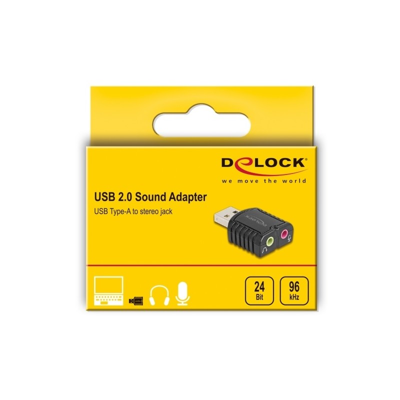 Delock - Zvuková karta - 24 bitu - 96 kHz - mono / stereo - USB 2.0