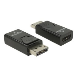 Delock - Video adaptér - DisplayPort s piny (male) do HDMI se zdírkami (female) - cerná - pasivní konvertor, podpora 4K30Hz