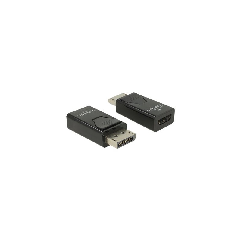 Delock - Video adaptér - DisplayPort s piny (male) do HDMI se zdírkami (female) - cerná - pasivní konvertor, podpora 4K30Hz