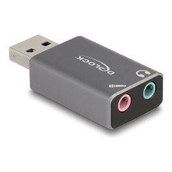 Delock - Adaptér USB-A/jack sluchátek - USB s piny (male) do mono mini jack, mini-phone stereo 3.5 mm se zdírkami (female)