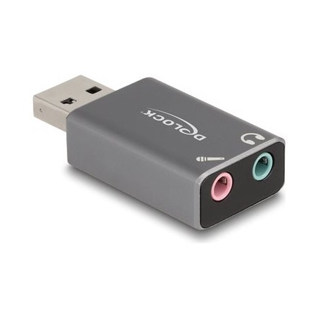 Delock - Adaptér USB-A/jack sluchátek - USB s piny (male) do mono mini jack, mini-phone stereo 3.5 mm se zdírkami (female)
