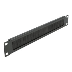 Delock Cable Management Brush Strip - Panel pro správu kabelu s kartácem - cerná - 1U - 19"