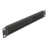 Delock Cable Management Brush Strip - Panel pro správu kabelu s kartácem - cerná - 1U - 19"