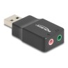 Delock - Adaptér USB-A/jack sluchátek - USB s piny (male) do mono mini jack, mini-phone stereo 3.5 mm se zdírkami (female)