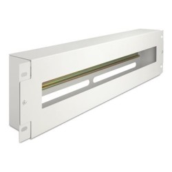 Delock - Jisticová lišta s krytem - montáž na kolejnici DIN - šedá - 3U - 19" 67034