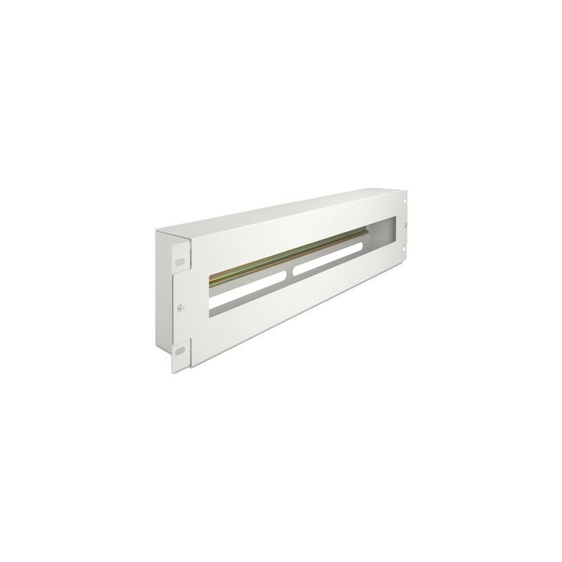 Delock - Jisticová lišta s krytem - montáž na kolejnici DIN - šedá - 3U - 19" 67034