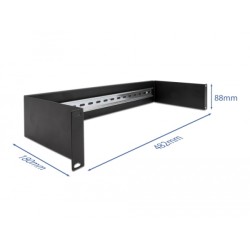 Delock - DIN rail panel - montáž do racku - cerná - 2U - 19"