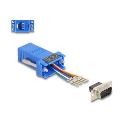 Delock - Sériový adaptér - DB-9 (M) šroubovací do RJ-12 (6kolíkový) (F) - individuálne priraditelné sériové rozhraní - modrá