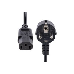 StarTech.com 1m (3ft) Computer Power Cord, 18AWG, EU Schuko to C13 Power Cord, 10A 250V, Black Replacement AC Cord, TV/Monitor