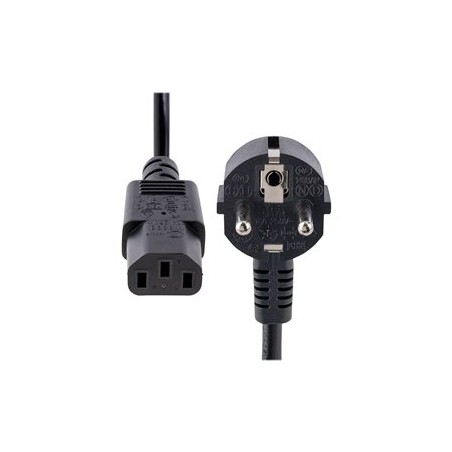 StarTech.com 1m (3ft) Computer Power Cord, 18AWG, EU Schuko to C13 Power Cord, 10A 250V, Black Replacement AC Cord, TV/Monitor