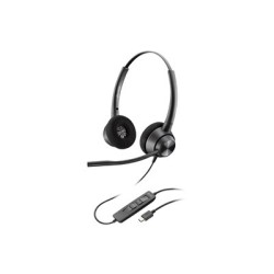HP Poly EncorePro 320 - EncorePro 300 series - náhlavní souprava - náhlavní - kabelové - USB-C - černá - kompatibilní s TAA