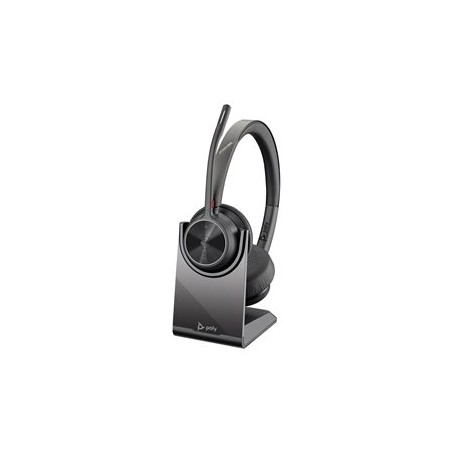 Poly Voyager 4320 MS Teams bezdrátová náhlavní souprava, BT700 USB-C adaptér, stereo, nabíjecí stojánek