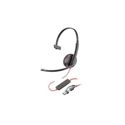 HP Poly Blackwire 3210 - Blackwire 3200 Series - náhlavní souprava - náhlavní - kabelové - USB-C - černá - Certified for Skype
