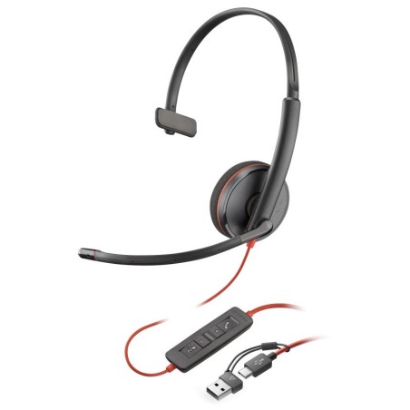 HP Poly Blackwire 3210 - Blackwire 3200 Series - náhlavní souprava - náhlavní - kabelové - USB-C - černá - certifikováno UC
