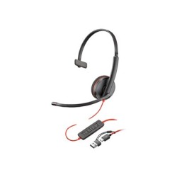 HP Poly Blackwire 3210 - Blackwire 3200 Series - náhlavní souprava - náhlavní - kabelové - USB-C - černá - certifikováno UC