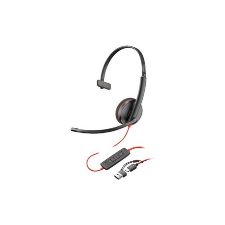 HP Poly Blackwire 3210 - Blackwire 3200 Series - náhlavní souprava - náhlavní - kabelové - USB-C - černá - certifikováno UC