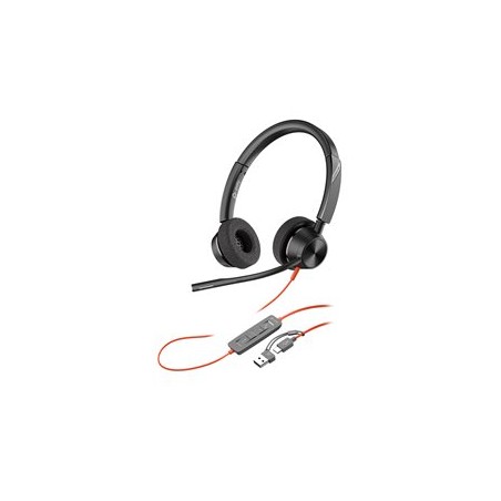 Poly Blackwire 3320 MS Teams náhlavní souprava, USB-C/A adaptér, stereo