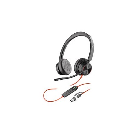 Poly Blackwire 8225 MS Teams náhlavní souprava, USB-C/A adaptér, stereo