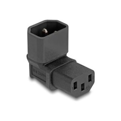 Delock - Adaptér napájení - power IEC 60320 C13 do IEC 60320 C14 - 250 V - 10 A - 90° konektor - cerná