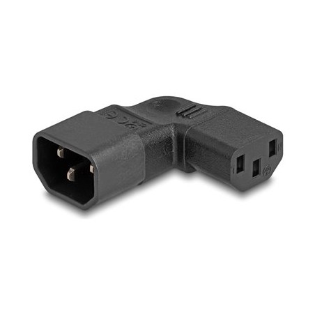 Delock - Adaptér napájení - IEC 60320 C14 do power IEC 60320 C13 pravoúhlý - 250 V - 10 A - cerná