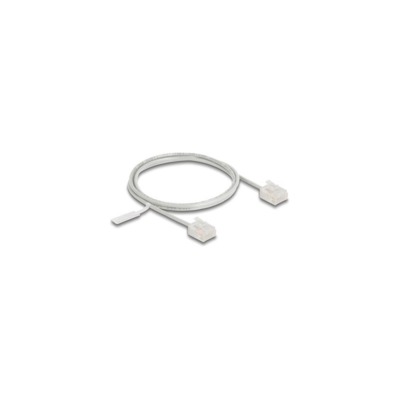 Delock - Patch kabel - RJ-45 (M) krátký do RJ-45 (M) krátký - 1 m - 2.6 mm - UTP - CAT 6 - lisovaný, ultra-tenký - šedá