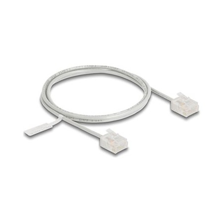Delock - Patch kabel - RJ-45 (M) krátký do RJ-45 (M) krátký - 1 m - 2.6 mm - UTP - CAT 6 - lisovaný, ultra-tenký - šedá