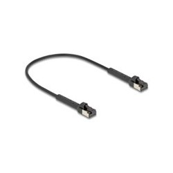 Delock - Patch kabel - RJ-45 (M) naklonený až do 60° do RJ-45 (M) naklonený až do 60° - 25 cm - 3.8 mm - U/FTP - CAT 8.1
