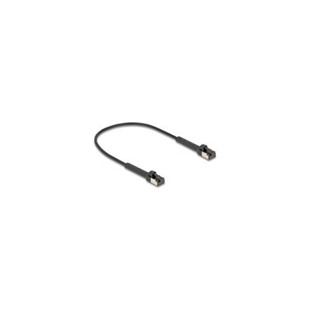 Delock - Patch kabel - RJ-45 (M) naklonený až do 60° do RJ-45 (M) naklonený až do 60° - 25 cm - 3.8 mm - U/FTP - CAT 8.1