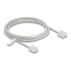 Delock - Patch kabel - RJ-45 (M) krátký do RJ-45 (M) krátký - 3 m - 2.6 mm - UTP - CAT 6 - lisovaný, ultra-tenký - šedá