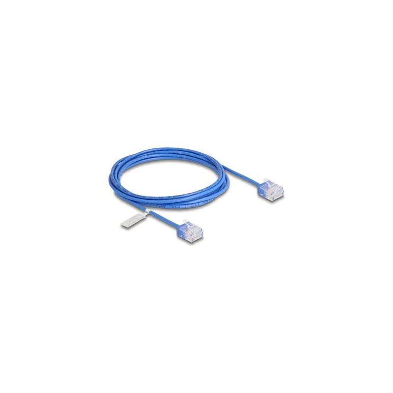 Delock - Patch kabel - RJ-45 (M) krátký do RJ-45 (M) krátký - 2 m - 2.6 mm - UTP - CAT 6 - ultra-tenký - modrá