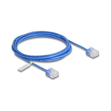 Delock - Patch kabel - RJ-45 (M) krátký do RJ-45 (M) krátký - 2 m - 2.6 mm - UTP - CAT 6 - ultra-tenký - modrá