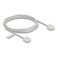 Delock - Patch kabel - RJ-45 (M) krátký do RJ-45 (M) krátký - 2 m - 2.6 mm - UTP - CAT 6 - ultra-tenký - šedá
