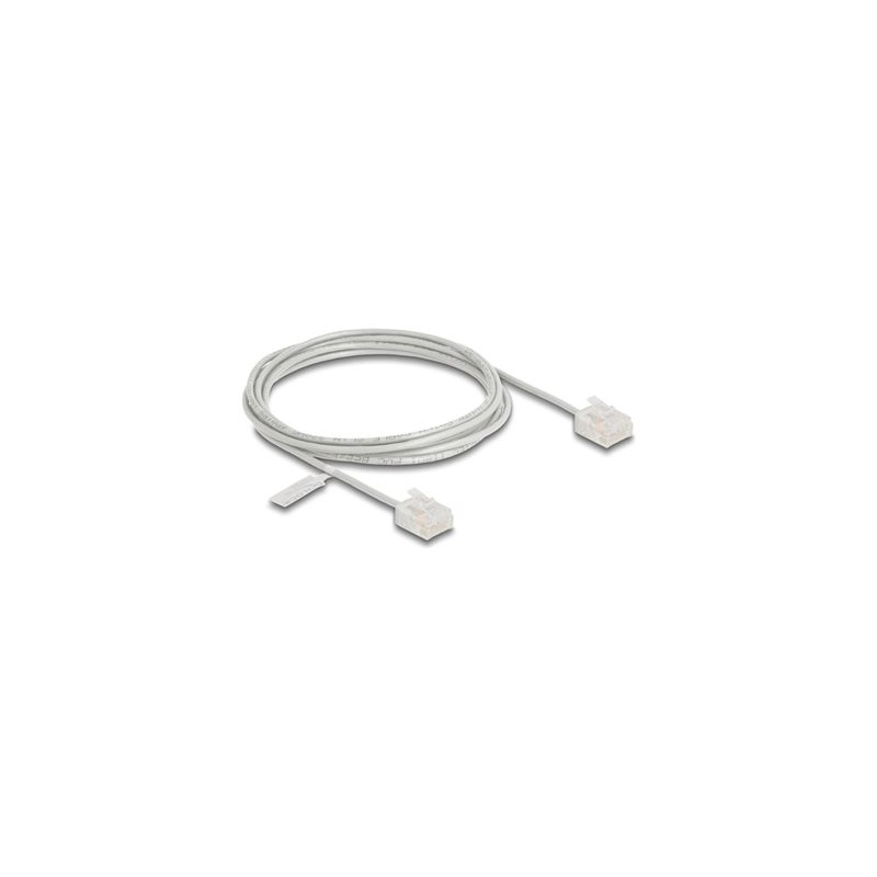 Delock - Patch kabel - RJ-45 (M) krátký do RJ-45 (M) krátký - 2 m - 2.6 mm - UTP - CAT 6 - ultra-tenký - šedá