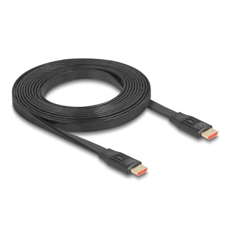 Delock - Vysoká rychlost - kabel HDMI s ethernetem - HDMI s piny (male) do HDMI s piny (male) - 3 m - cerná - plochý, podporuje