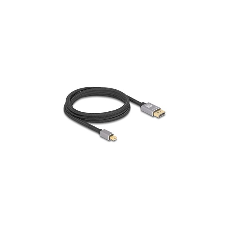Delock - Kabel DisplayPort - Mini DisplayPort (M) do DisplayPort (M) - DisplayPort 1.4 - 2 m - podpora 8K60Hz - šedá, cerná
