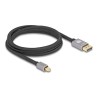 Delock - Kabel DisplayPort - Mini DisplayPort (M) do DisplayPort (M) - DisplayPort 1.4 - 2 m - podpora 8K60Hz - šedá, cerná
